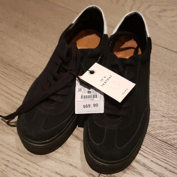 Zara TRF black leather sneakers - Picture 2 of 5
